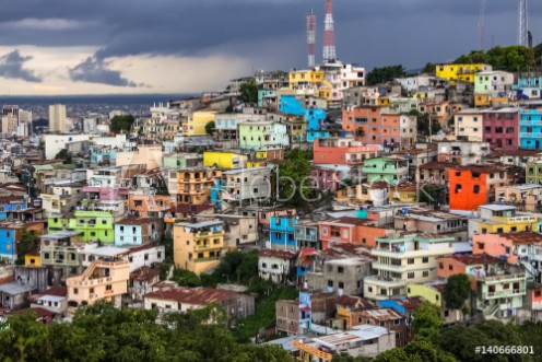 Picture of View to colorful neighborhood Las Penas from Santa Ana hill Guayaquil Ecuador